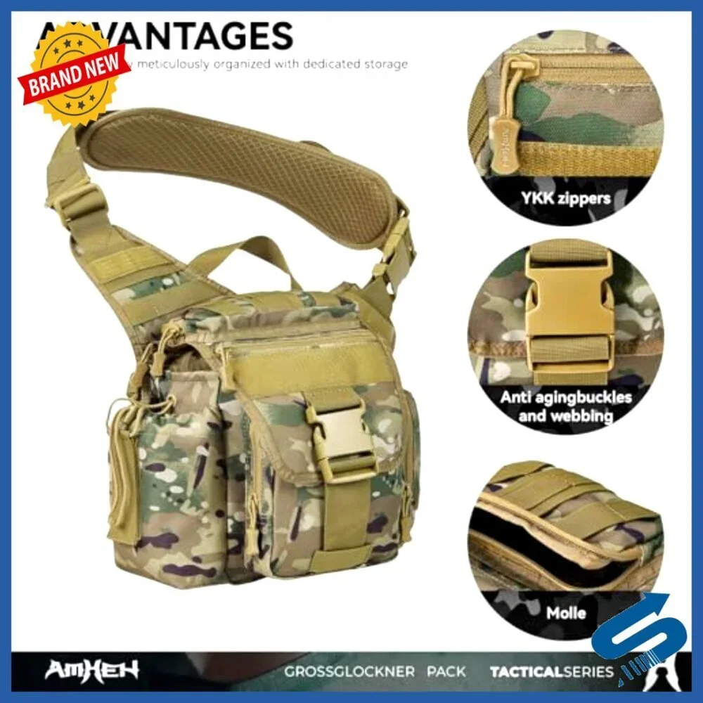 10L Tactical Messenger Bag Molle Crossbody Sling Backpack Waterproof Men